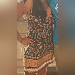 Multicolored V-neck Dress